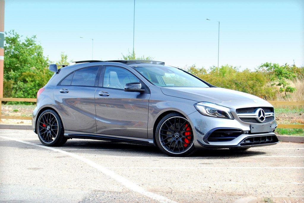 View MERCEDES-BENZ A CLASS 2.0 A45 AMG 4MATIC - 37,800 miles. Aero Pack, Pan Roof, Sports Exhaust, Premium and Night Pack. SOLD