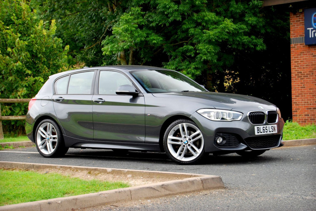 View BMW 1 SERIES 120D M Sport 5-Door Diesel - Sat Nav, Cruise, Alcantara, DAB - FSH - 53,500 miles. 63mpg. Grey. SOLD