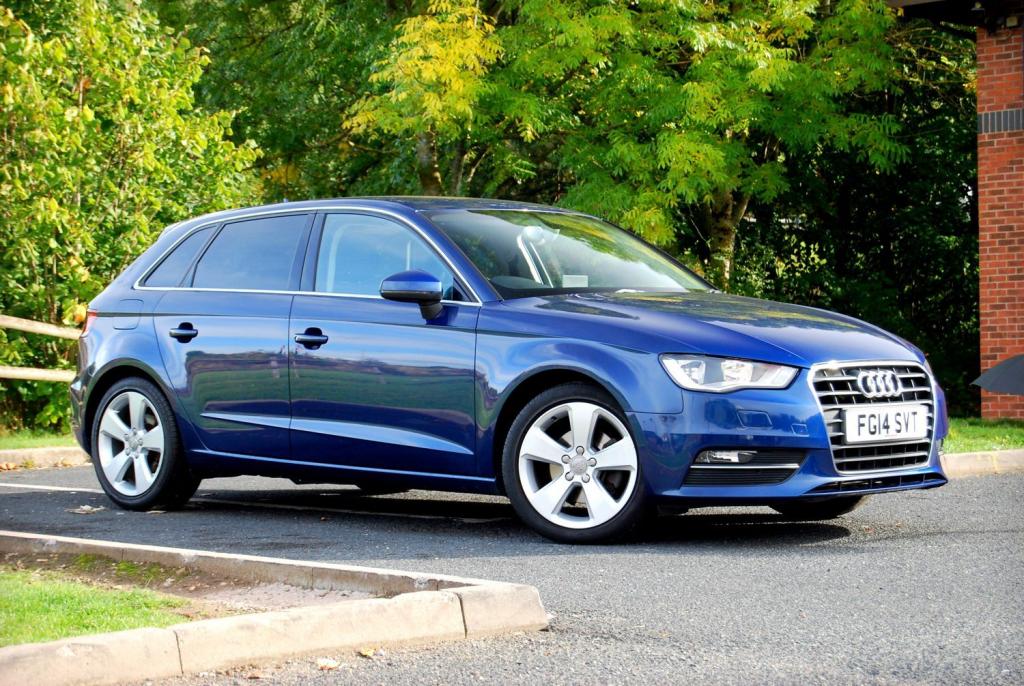 View AUDI A3 TFSI SPORT 1.4 140 CoD 5-Door Sportback S-Tronic - 56k - FSH Cambelt - 60mpg, £20 Tax - Blue - SOLD