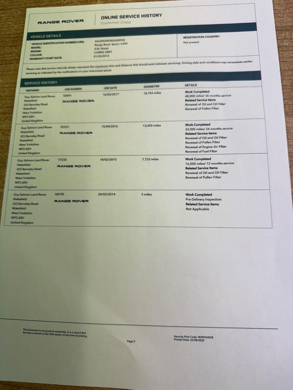 LAND ROVER RANGE ROVER SPORT